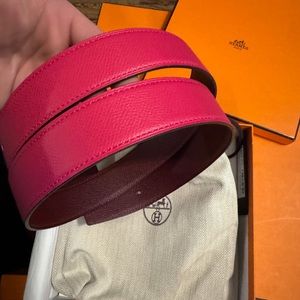 Hermes belt size 85 cm excellent condition reversible pink maroon